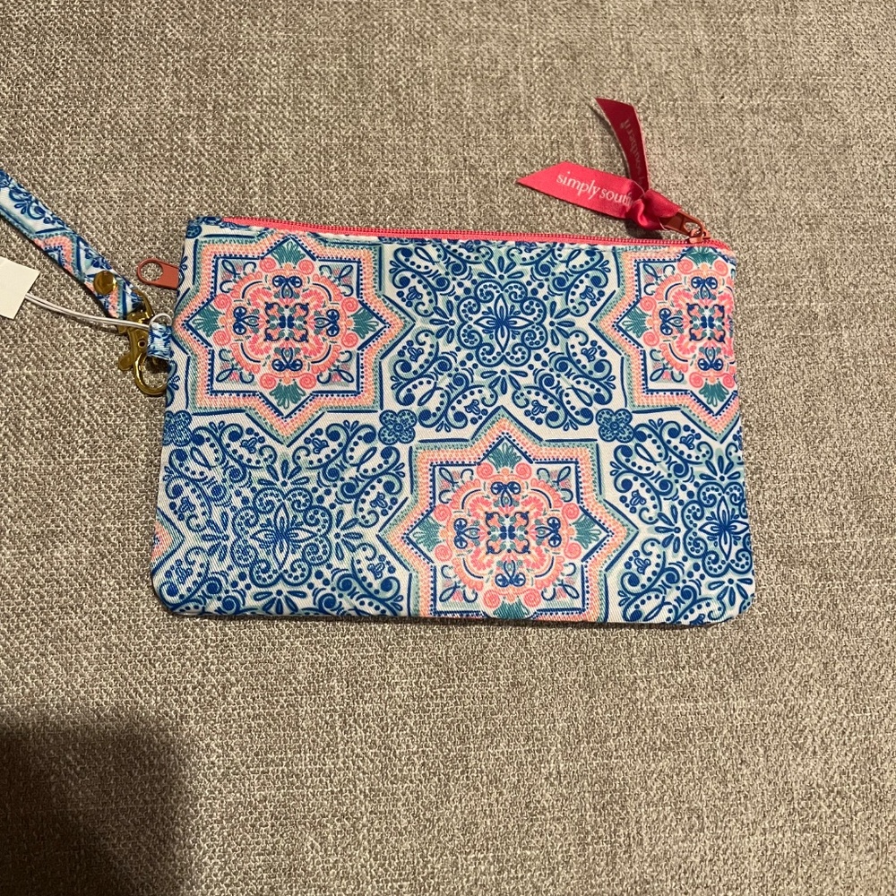 Simply Souther Phone Wristlet Moroccan Blue Pink White Design Fits Cell Phone - Picture 12 of 14